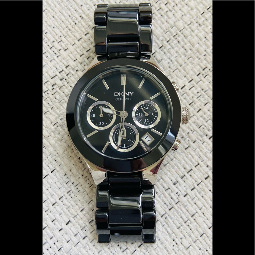 DNKY Black ceramic watch